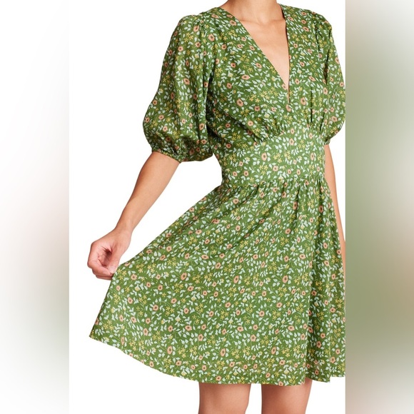 Trovata Birds of Paradis Gia Dress Green Ivy Small - Picture 1 of 6